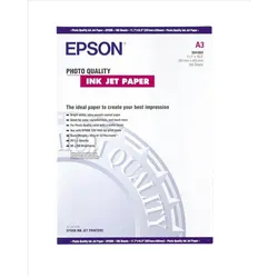 Epson Photo Quality Ink Jet Papier, 100 Blatt (104 g/m2, A3, 100 Stk.), Fotopapier, Weiss