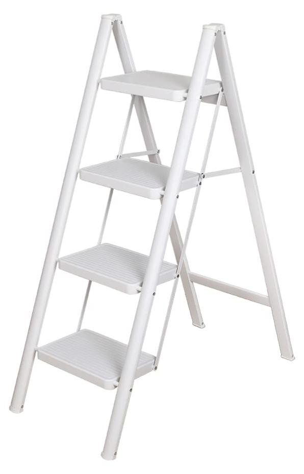 Merkloze aluminium vouwladder met 4 treden, lichtgewicht en veilig