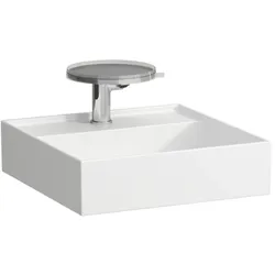 LAUFEN Kartell Handwaschbecken 8153310008151, 46x46cm, weiß, 2 Hahnlöcher, Saphirkeramik