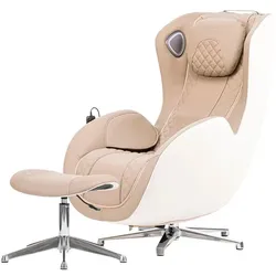 Massagesessel mit Hocker London Stoff Beige