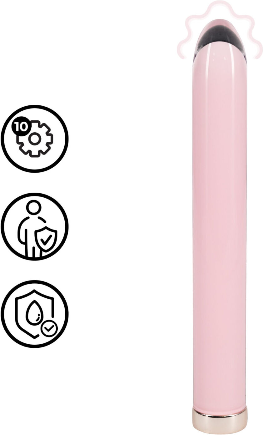 Loveline - straight glass vibrator (pink)