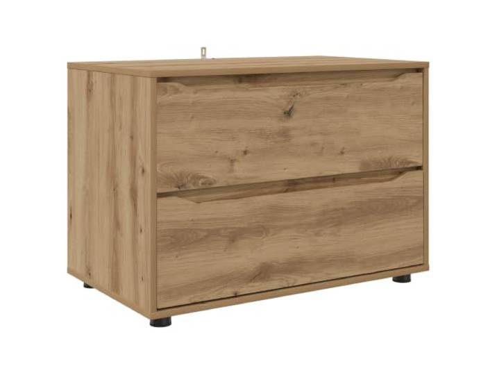 Favemtsl Aufbewahrungsschrank 80 x 48 x 57 cm Holzwerkstoff Kommode Kompakter Beistellschrank mit 2 Schubladen für Schlafzimmer und Wohnzimmer. Höhenverstellbare Füße bieten Flexibilität.