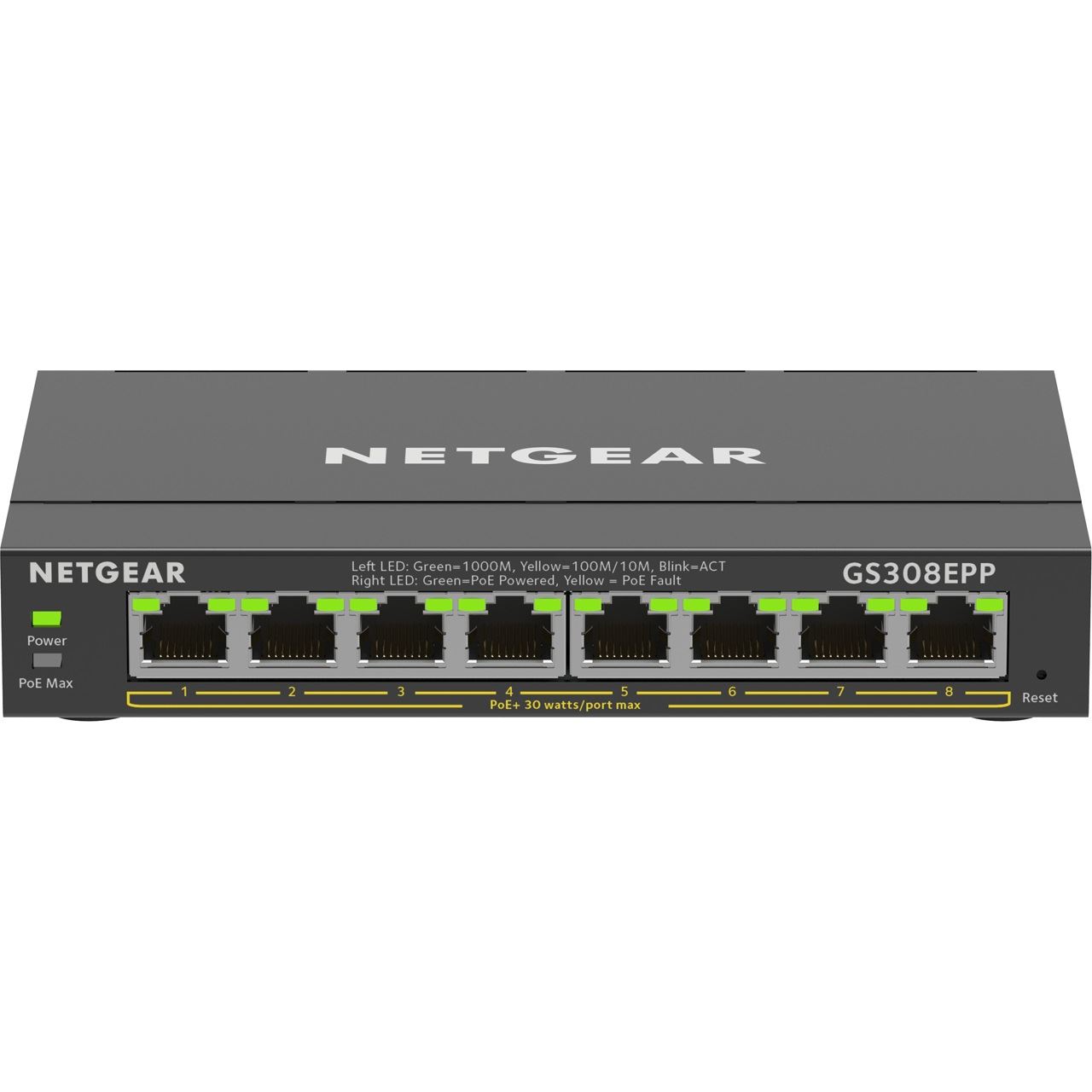 Netgear SOHO GS300 Desktop Gigabit Smart Switch, 8x RJ-45, 120W PoE+ (GS308EPP-100)
