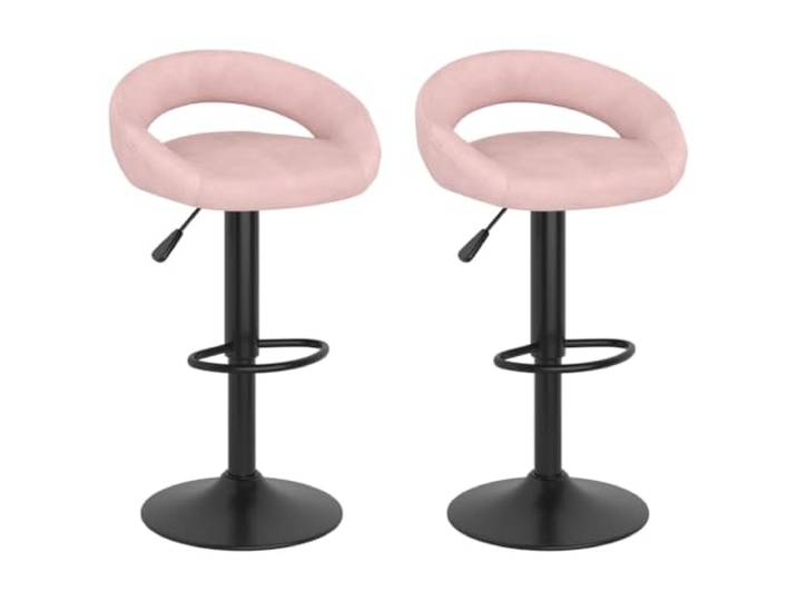 Makastle Barhocker 2 STK. Rosa Samt