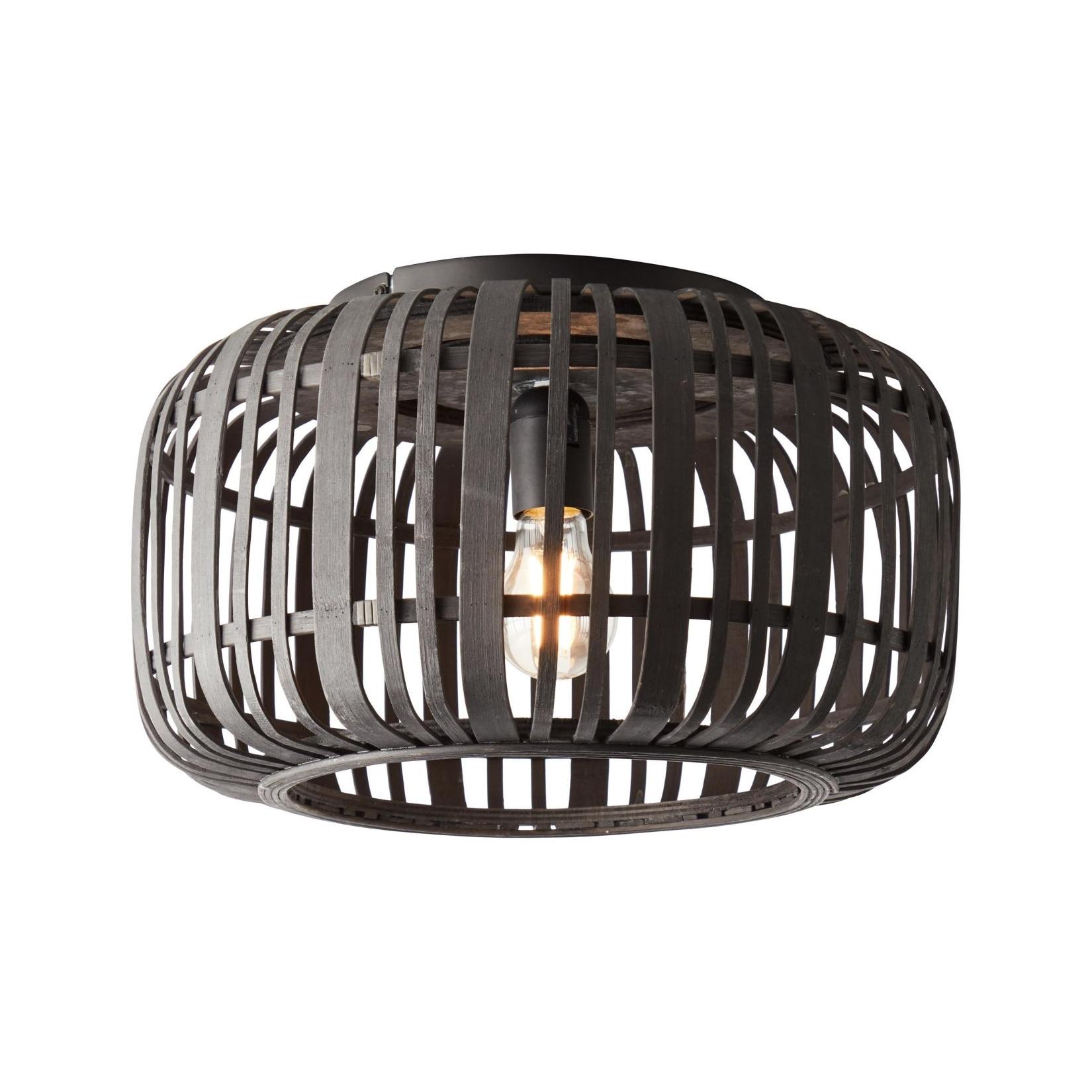 BRILLIANT Woodrow Deckenleuchte 40cm holz dunkel/schwarz Innenleuchten,Deckenleuchten,-dekorativ 1x A60, E27, 60W, geeignet für Normallampen (nicht enthalten) Für LED-Leuchtmittel geeignet