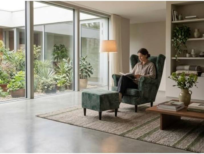 Family Meble Ohrensessel mit Fußhocker Ari Flowers – Variante M 121