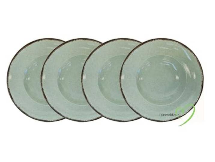 Kitchen Trend Spaghettibord 27 cm Ocean, Zeegroen, set van 4