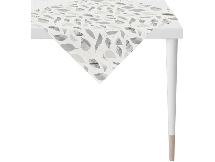 Mitteldecke APELT 3406 , weiss (grau, weiß), B:100cm L:100cm, Baumwolle, Polyester, Tischdecken, Mitteldecke