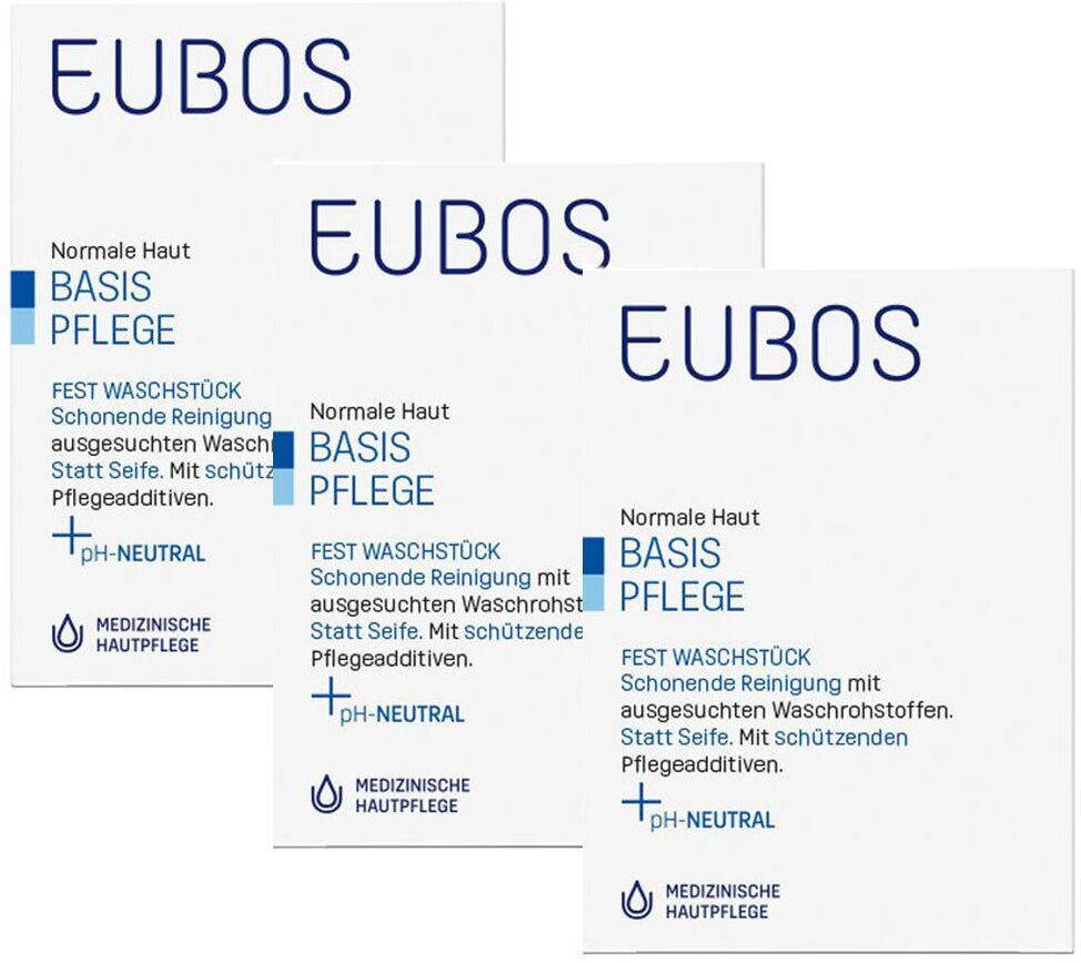 Eubos Basis Pflege - Fest Waschstück 3x125 g Seife
