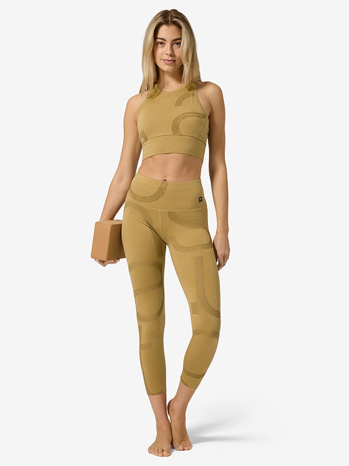 super.natural Trainingsleggings "Capital Logo" in Ocker - XL