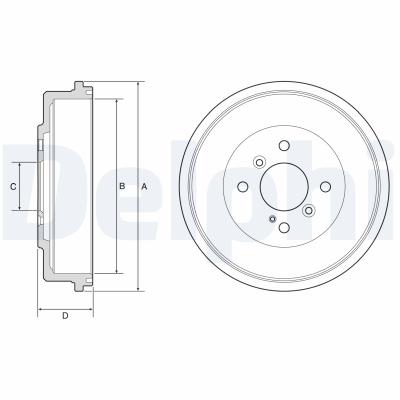DELPHI Bremstrommel BF565 für Ford (CHANGAN)