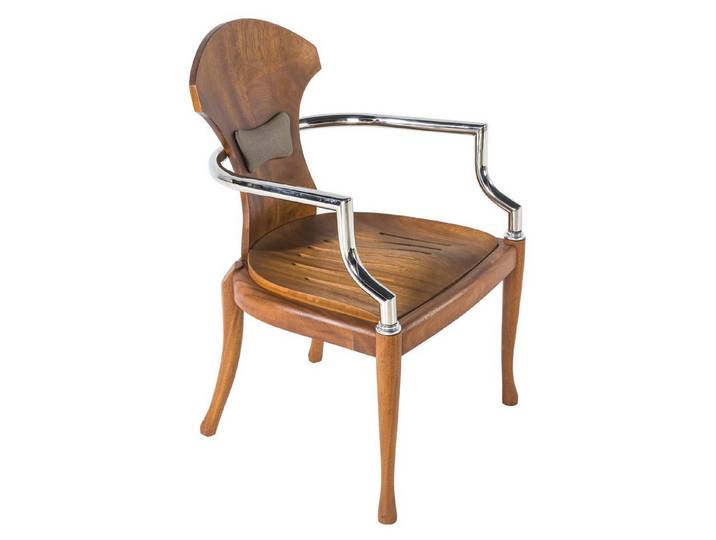 JVmoebel Esszimmerstuhl Brauner Holzstuhl mit ergonomischer Form und elegantem Design, Made in Europe