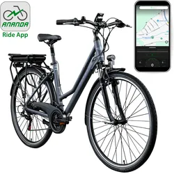 Zündapp Green 7.7 E Bike Damen Trekkingrad 28 Zoll Pedelec 155 - 185 cm Trekkingfahrrad mit 21 Gang E Fahrrad StVZO Tourenrad