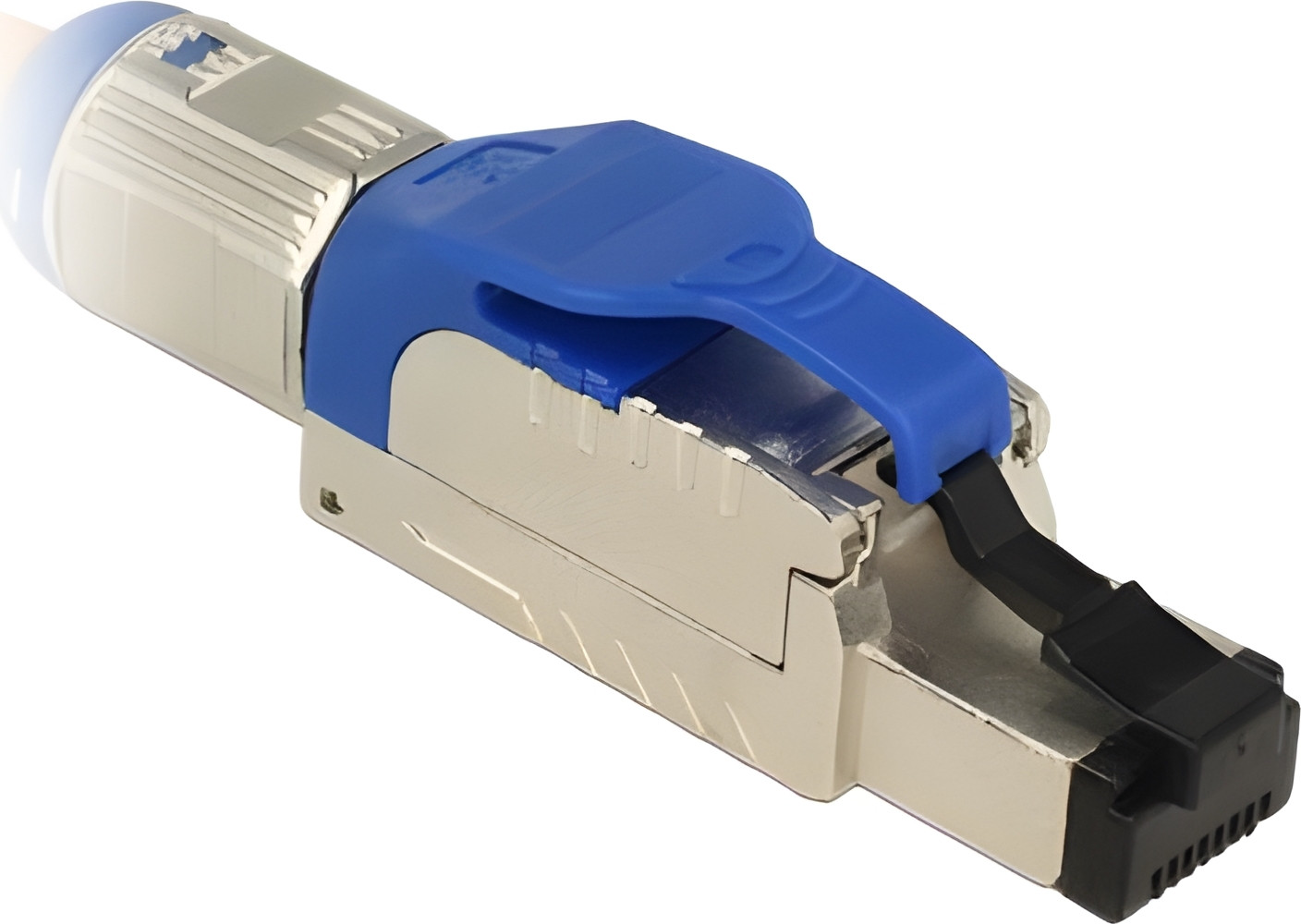 Delock RJ-45 connector Cat.8.1 voor veldmontage, blauw met metalen behuizing