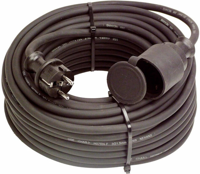 as-Schwabe Rallonge de câble en caoutchouc 50m, IP44, H07RN-F3G1,5 ; as - Schwabe (60340)