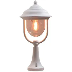 Konstsmide Sockelleuchte PARMA, E27 max. 75W, Weiß, Aluminium / Acrylglas klar KON-7224-250