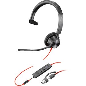 Poly Headset Blackwire 3315-M Mono, 3,5mm Klinke, USB-C, On-Ear