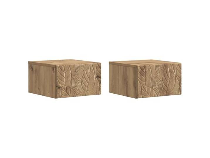 Heofavd Nachttisch Wandmontiert 2er Set Artisan-Eiche 49x34,5x20 cm