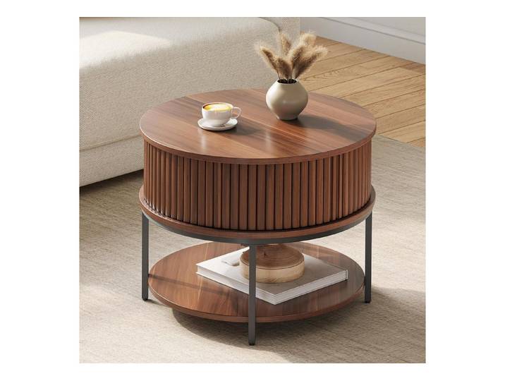 LuxusKollektion Couchtisch Couchtisch Rund mit Stauraum (1-St)