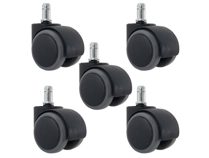 HARTBODENROLLEN 5ER SET Schwarz, Grau 5er-Set