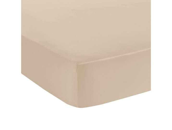 Drap housse coton beige 160x200 cm