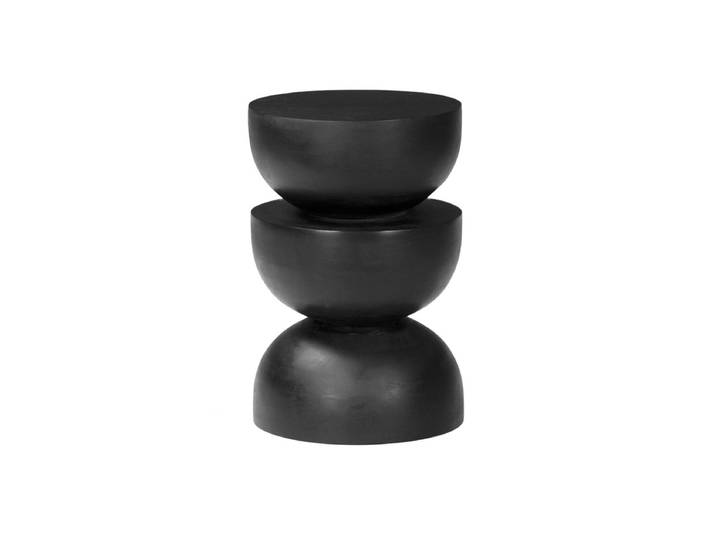 Sweeek Table d'appoint, bout de canapé, table de chevet, tabouret bois de manguier Ø30 x H45cm SITA Noir