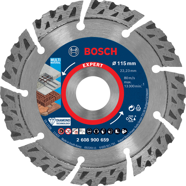 Bosch EXPERT MultiMaterial Diamanttrennscheiben, 115 x 22,23 x 2,2 x 12 mm 2608900659