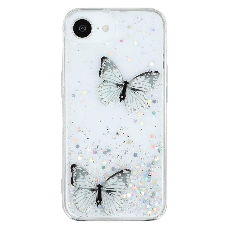 Cover-Discount iPhone 17e / 16e - Glitzer Hülle Schmetterlinge (Apple iPhone 16e, Apple iPhone 17e) (67966791)