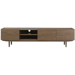 TV-Möbel mit Türen aus dunklem Holz B180 cm SANAA