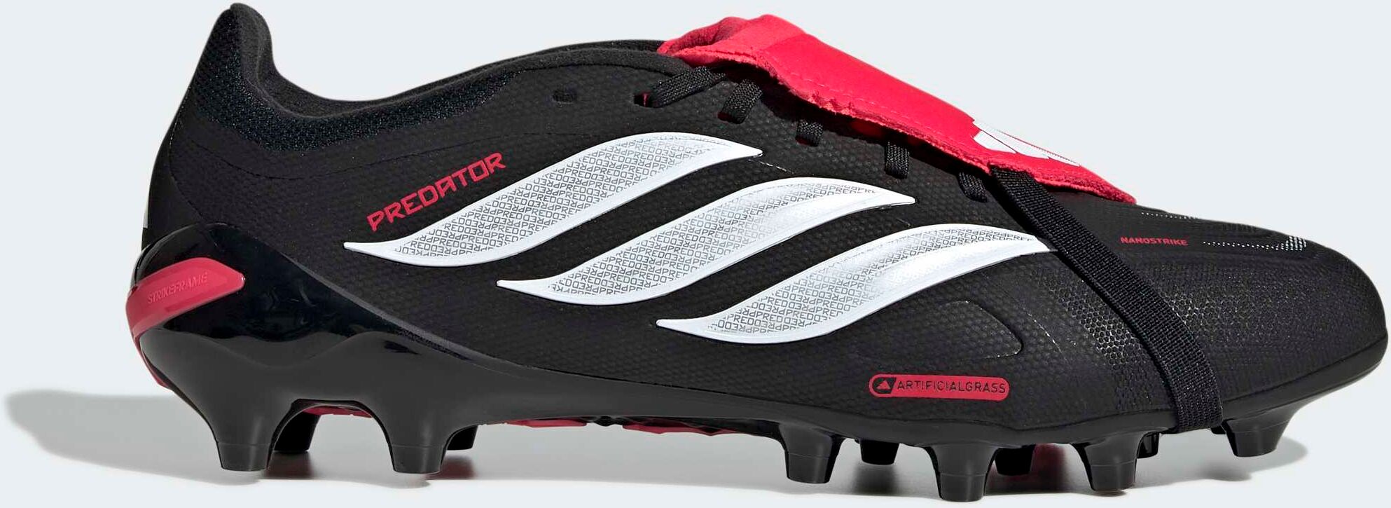 Fussballschuh ADIDAS PERFORMANCE "PREDATOR LEAGUE FOLD-OVER TONGUE ARTIFICIAL GROUND", Gr. 47, core schwarz, ftwr weiß, lucid rot, Synthetik, Textil, Schuhe Fussballschuh, Aussensohle für Kunstrasen core schwarz, ftwr weiß, lucid rot 47