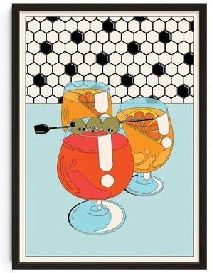 Uplift Treasures Mid Century Abstract Japanese Art Canvas Poster 22 11.81 15.75in No Frame