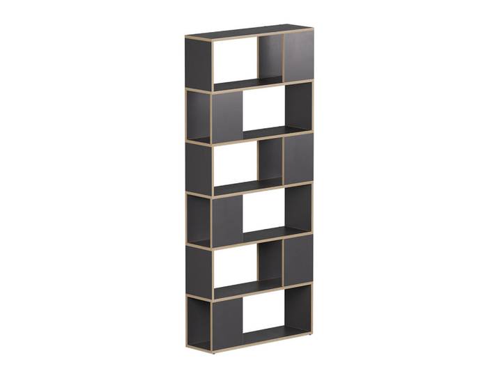 Vicco Raumteiler Eneos Anthrazit/Eiche 80 x 186 cm, Anthrazit, Eichefarben, Holzwerkstoff, 5 Fächer, Rechteckig, 80x186x24 cm, Wohnzimmer, Raumteiler & Paravents, Raumteiler