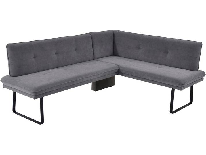 Eckbank K+W KOMFORT & WOHNEN, grau, B:207cm H:87cm T:157cm, Sitzbänke, Eckbank, Polstereckbank in Spitzkissenoptik, Sitz und Rücken gesteppt