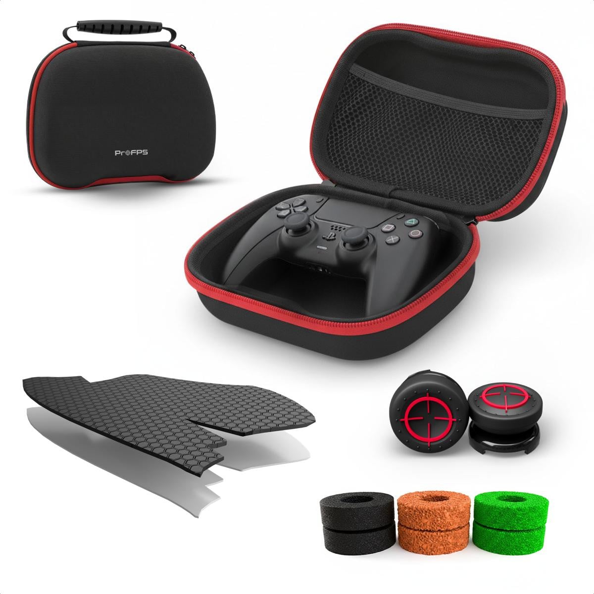 ProFPS Gaming Accessoirepakket voor PS5 Controller inclusief Beschermhoes, Antislip Handgrepen en Thumbstick-dopjes