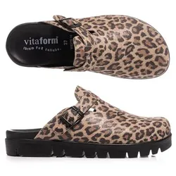 VITAFORM Damen-Clog Verloursleder bezogenes Fußbett Sohle Lara