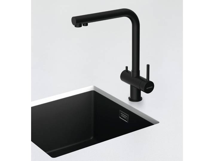 Küchenarmatur SCHOCK Vitus , schwarz (puro), B:22,5cm H:35cm Ø:3,5cm, Edelstahl, Armaturen, Küchenarmatur