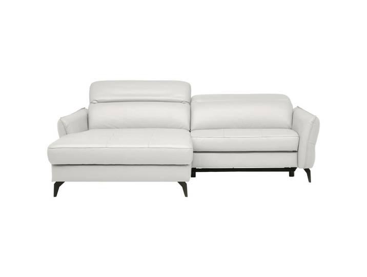 Celina Home Ecksofa, Creme, Metall, Echtleder, Rindleder, 3-Sitzer, Ottomane links, L-Form, 246x175 cm, Made in Europe, Typenauswahl, Bettkasten erhältlich, Fußauswahl, Lederauswahl, Stoffauswahl, seitenverkehrt Rücken echt, motorische Relaxfunktion, Wohnzimmer, Sofas & Couches, Wohnlandschaften, Ecksofas