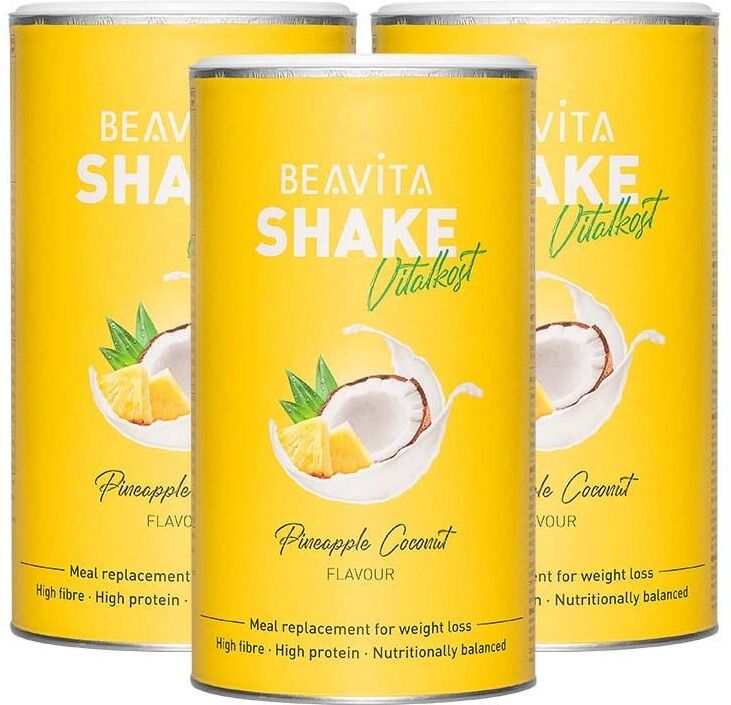 Beavita Vitalkost Plus Diät-Shake, Kokos-Ananas 3x572 g Pulver