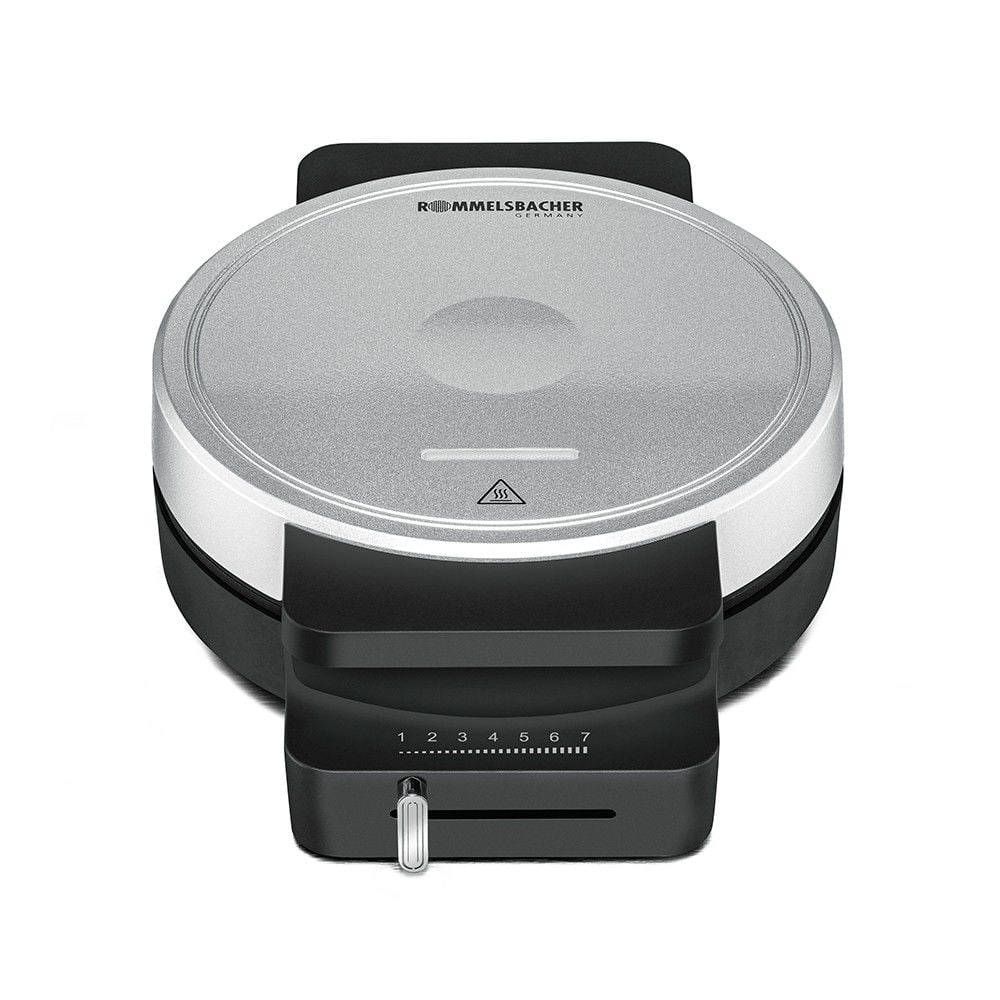 Rommelsbacher WA850 Waffeleisen Kreis, Herz (Form) für 1 Waffel(n) 850 W (Schwarz/Silber) WA 850