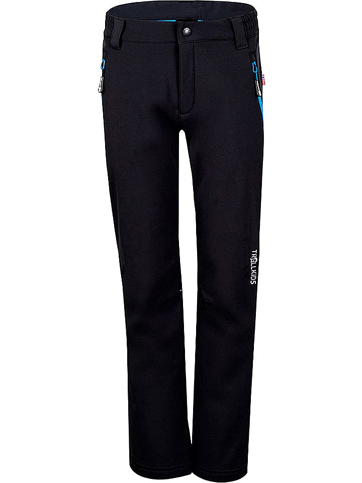 Trollkids Softshellhose "Fjell" in Schwarz - 176