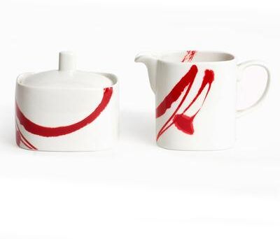 Red Vanilla Paint it Red Sugar bowl & Creamer Set