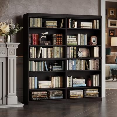 "Palace Imports Premium Solid European Oak Tall Open Modular 12-Shelf Bookcase, 64"" W x 71.5"" H"