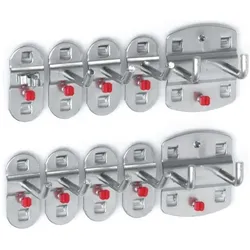 Kappes, Werkzeugwand, Werkzeughalter 10-tlg. kunststoffbeschichtet 7 Haken/2 Doppelhaken/1 Werkzeugklemme 1