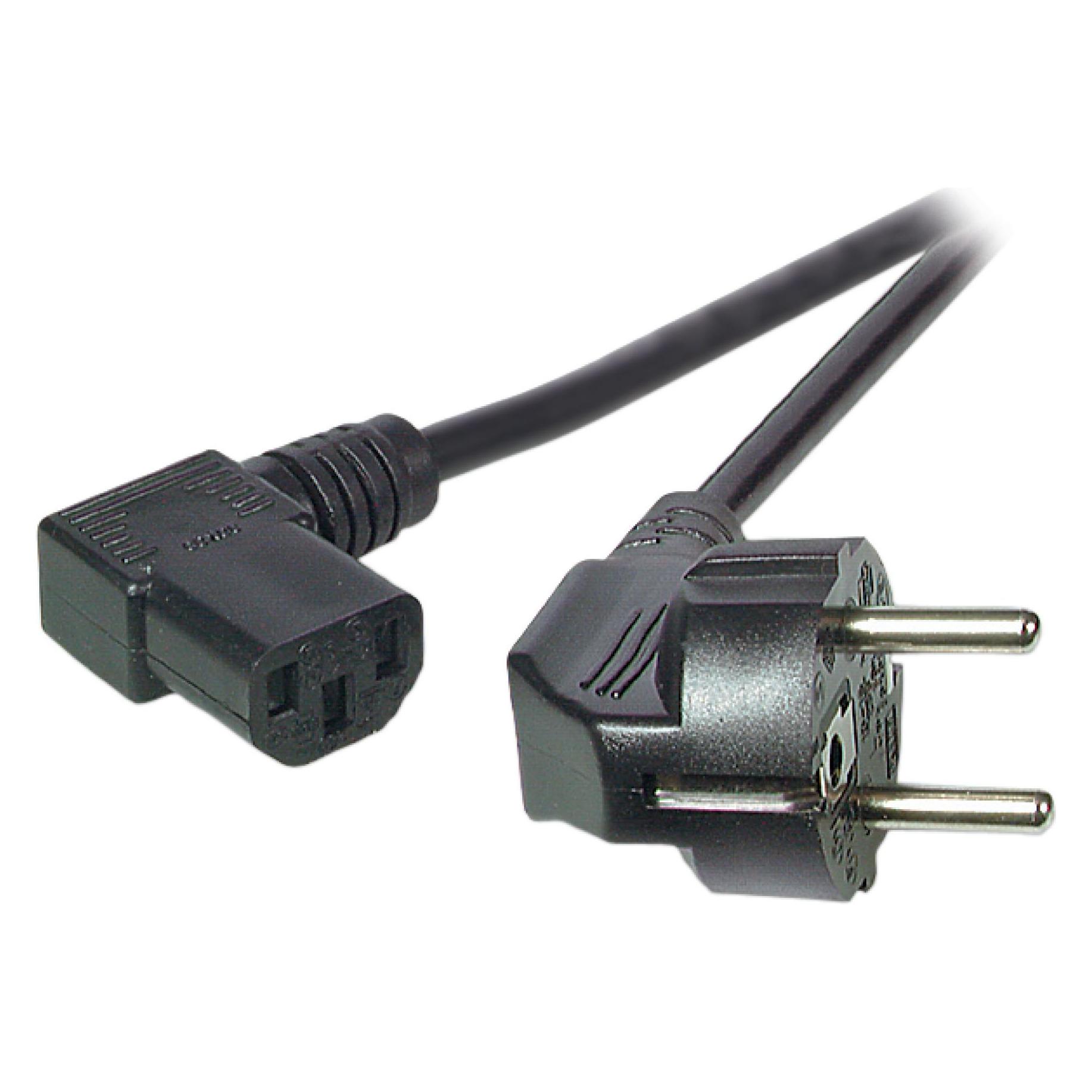 EFB Elektronik EFB Netzkabel Schutzkontakt 90°-C13 90°,sw,2,0m,3x0,75mm (2 m) (EK535.2)