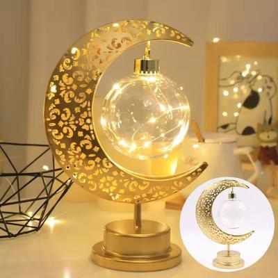Inspired Living Elegant Iron Moon & Star Orb Table Lamp LED Decorative Ambient Light orb