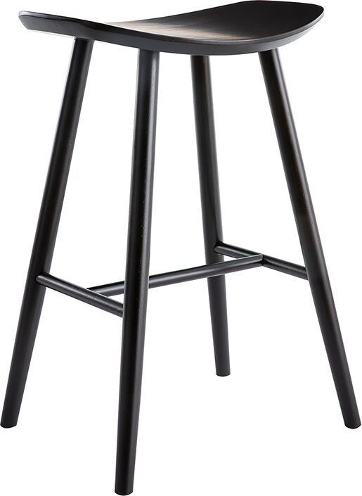 Miliboo Tabouret de bar bois noir H65 cm DEMORY