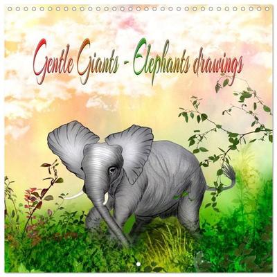 Gentle Giants - Elephants (Wall Calendar 2026 12 × 12 Inch) CALVENDO 12 Month Wall Calendar