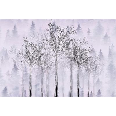 Fototapete ARCHITECTS PAPER "Atelier 47 Trees Artwork 2", lila (lila, schwarz, helllila), B:4m L:2,7m, Vlies, Tapeten, Vlies, Wand, Schräge, Decke