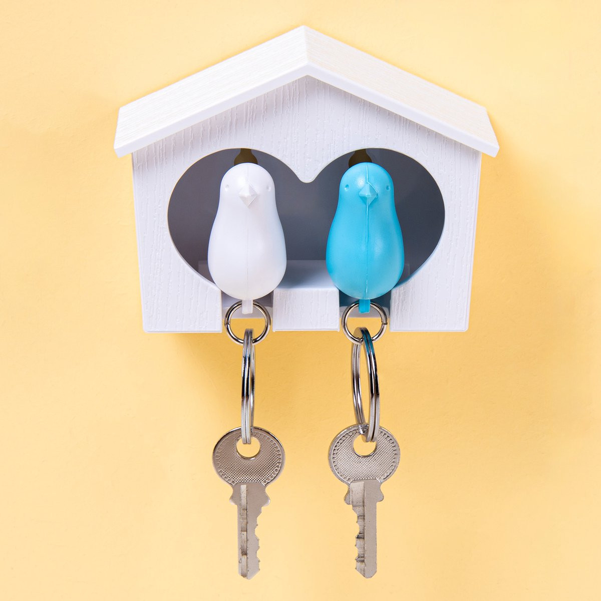 Qualy MINI Sparrow Duo Sleutelhanger - Blauw