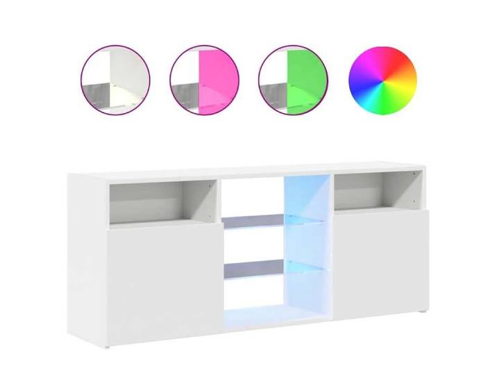 Banc Télévision-Meuble TV - avec lumières LED - blanc 120x30x50 cm ZLH 615648409